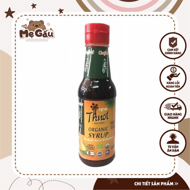 SYRUP THỐT NỐT HỮU CƠ 150ml