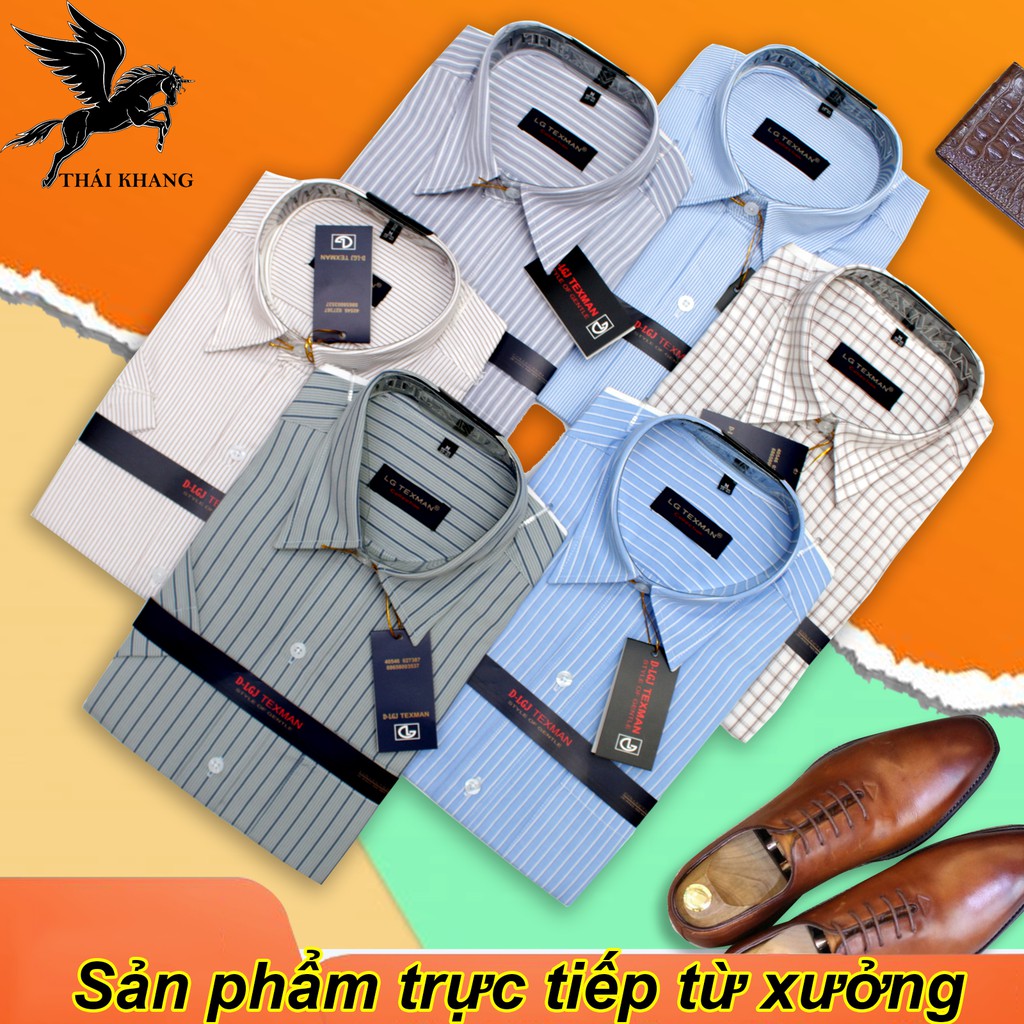 áo sơ mi nam ngắn tay sọc caro CAO CẤP form regular loại sơ mi công sở vải cotton đẹp #8