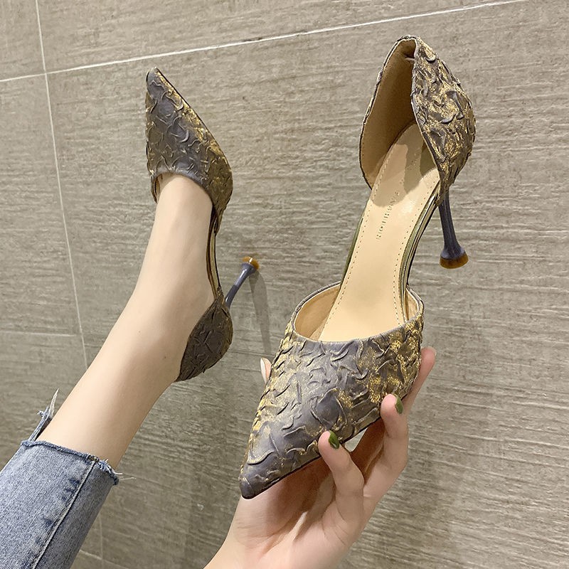 Giày Cao Gót Mũi Nhọn Thiết Kế Mới Quyến Rũ Thời Trang Mùa Xuân Dành Cho Nữ 2021