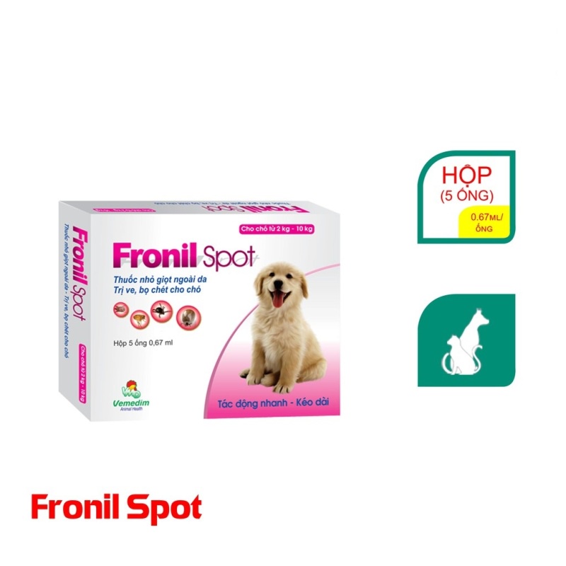 [Mã 55FMCGSALE1 giảm 10% tối đa 40K đơn 250K] Nhỏ gáy Fronil Spot - Diệt Ve Rận Cho Chó Mèo