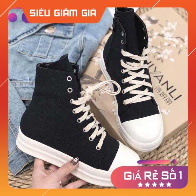 [ giá rẻ bất ngờ ] Rick Owen ❤️ Deal sốc ❤️ Giày rick owen cổ cao đế thơm Full box + full bill + tặng tất khử mùi