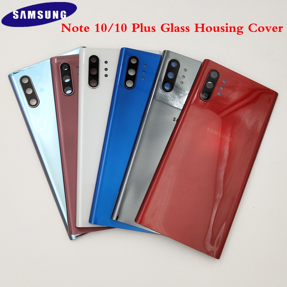 Samsung Galaxy Note 10 N970 N970F Note 10 Plus N975 N975F NOTE10 Ốp điện thoại pin Vỏ cửa + Khung ống kính kính máy ảnh phía sau