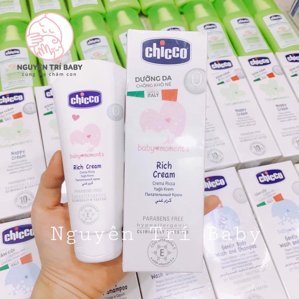 [Chính Hãng] Kem dưỡng ẩm Chicco Rich Cream chứa omega 3 và vitamin E an toàn cho bé từ sơ sinh