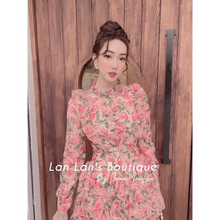 Váy hoa tay bồng tầng