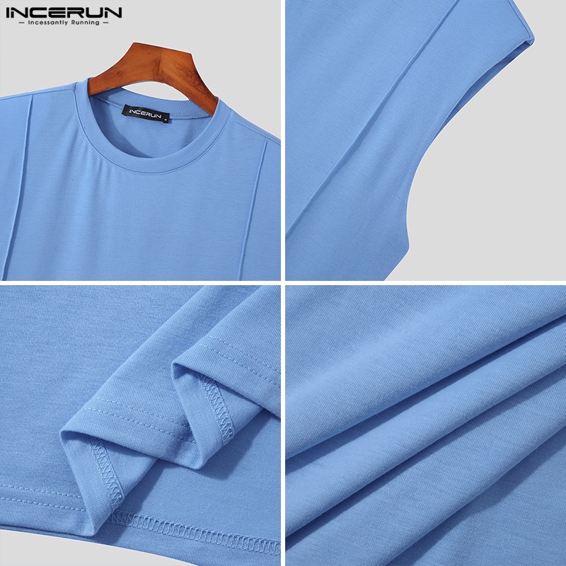 Áo thun ba lỗ INCERUN thời trang trẻ trung dành cho nam với nhiều màu tùy chọn
