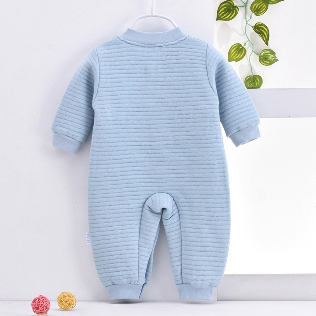 Body liền thân trần bông, bodysuit dài tay cotton cho bé trai và bé gái sơ sinh từ 3-15kg, họa tiết đáng yêu