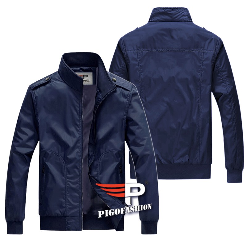 Áo Khoác dù nam cổ đứng túi khóa kéo hàn quốc Pigofashion SAKD25 (ĐEN) | BigBuy360 - bigbuy360.vn