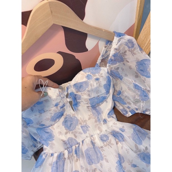 Đầm Babydoll Hoa Thêu Tay Bồng Dễ Thương Nữ Tính