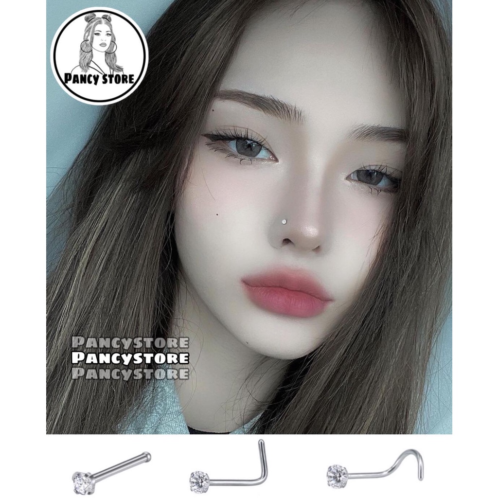 khuyên mũi đính kim tròn nhiều kiểu size kim 3mm