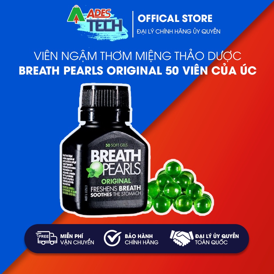 Viên ngậm thơm miệng thảo dược Breath pearls Original 50 viên của Úc