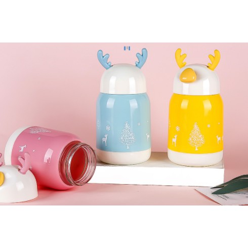 Bình nước hươu BN6 bình nước tuần lộc giáng sinh mèo cute dễ thương 300ml