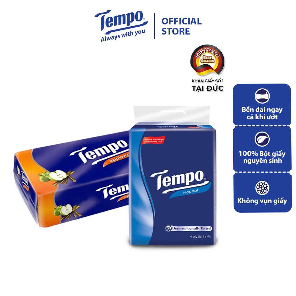 [DEAL SHOCK] 1 Lốc Tempo cao cấp Giấy vệ sinh Toipa &amp; 1 Lốc Khăn giấy rút Softpack