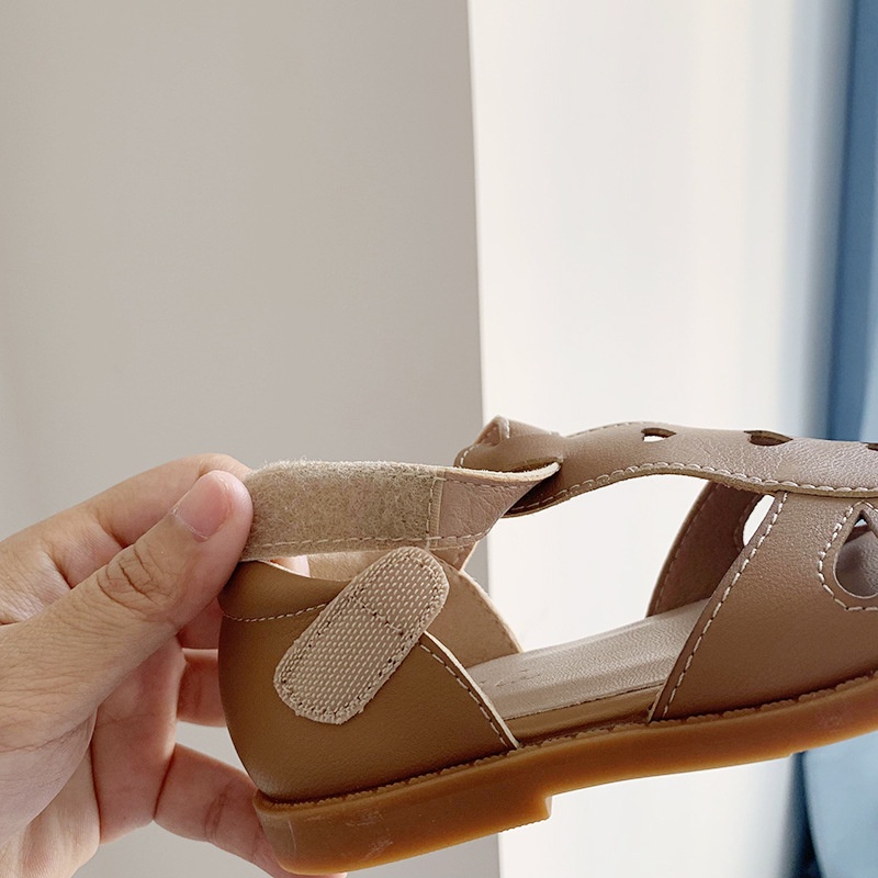 Giày Sandal Da Đế Mềm Thoải Mái Phong Cách Roman Cho Bé Gái