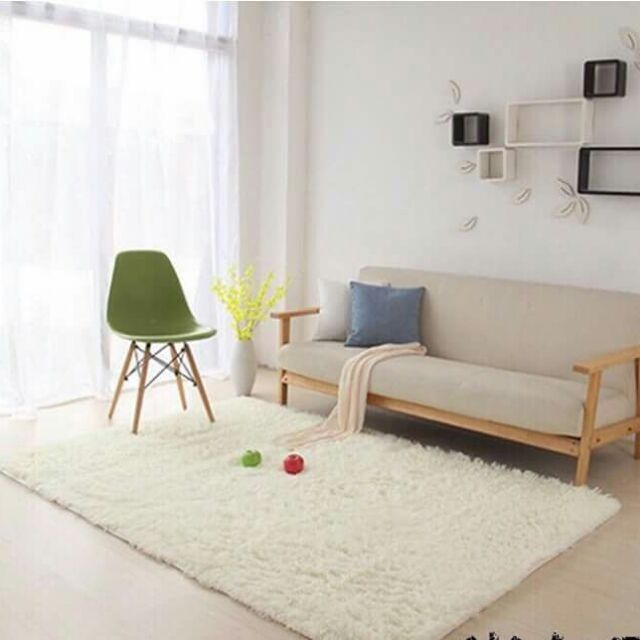 Thảm trải sàn lông xù( màu trắng sữa)