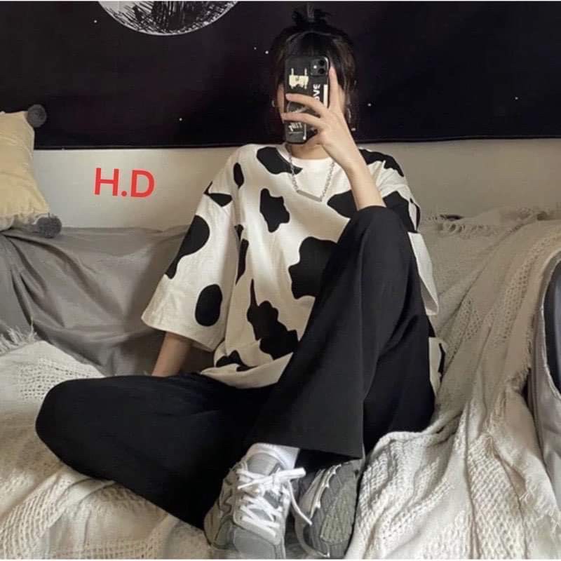 Sét áo bò sữa + quần rộng dài DV7