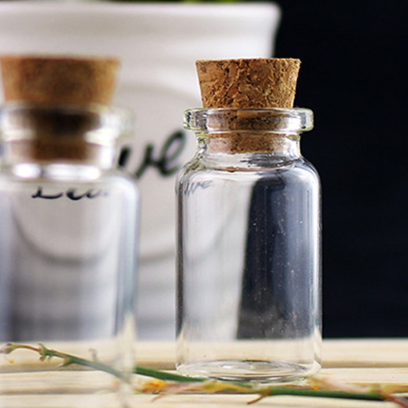 50 Lọ Điều Ước Mini Bằng Thủy Tinh Có Nút Bần Cho Đám Cưới 5ml