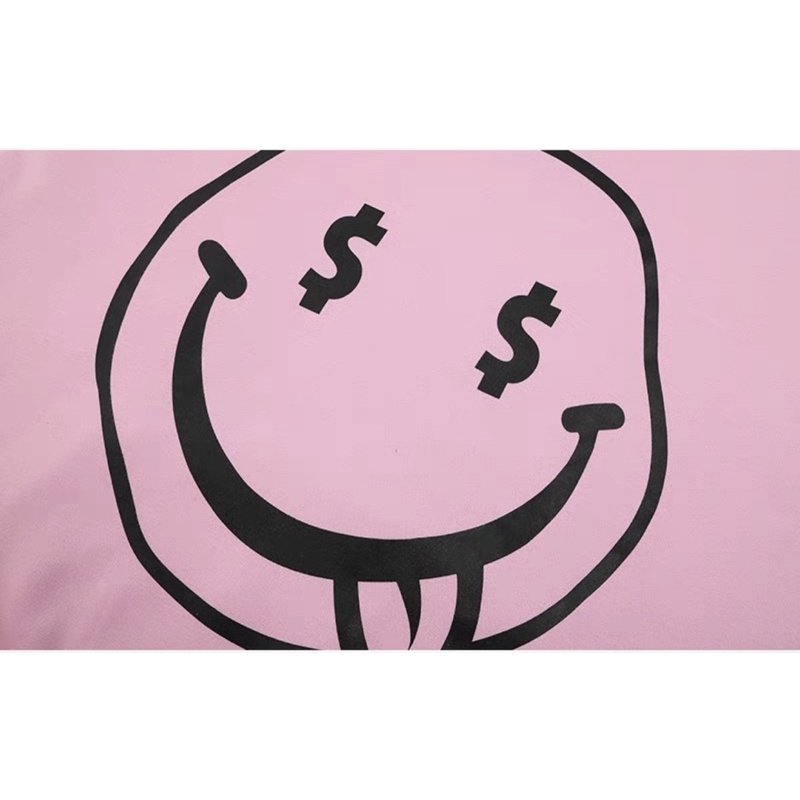 [DEAL SỐC] Áo hoodie nỉ lót lông cao cấp ulzzang nam nữ basic màu hồng hình mặt cười | BigBuy360 - bigbuy360.vn