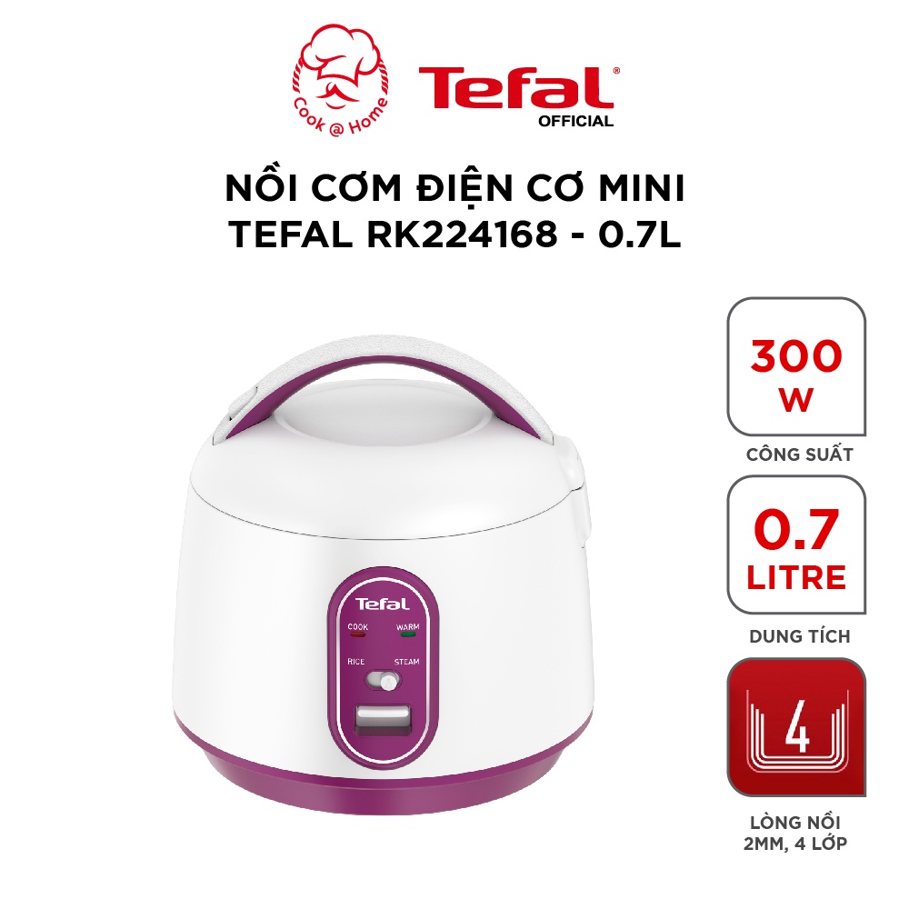 Nồi cơm điện cơ mini Tefal RK224168 – 0.7L, 300W