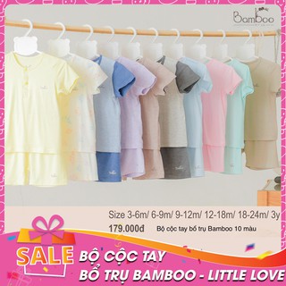 Bộ cộc tay Little Love bổ trụ Bamboo nhiều màu cho bé từ 3 tháng đến 3 tuổi