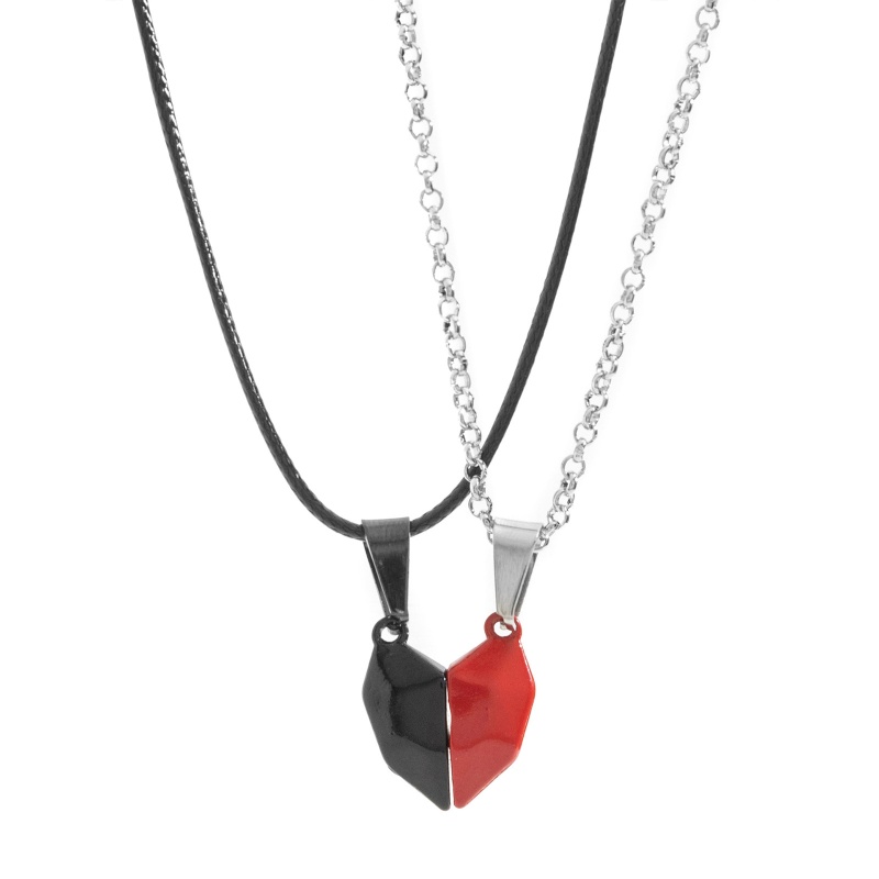 Set 4 Vòng cổ Nam Châm Mặt Trái Tim Ghép Hình Sáng Tạo Cho Cặp Đôi