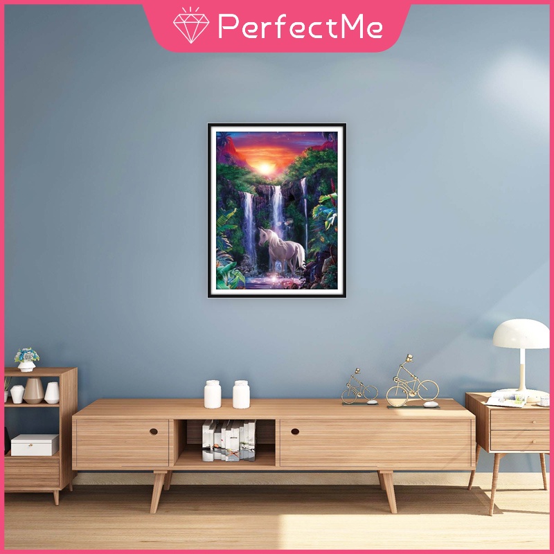 Bộ tranh đính đá 5d họa tiết chú ngựa độc đáo kích thước 30x40 DIY dùng trang trí nhà cửa