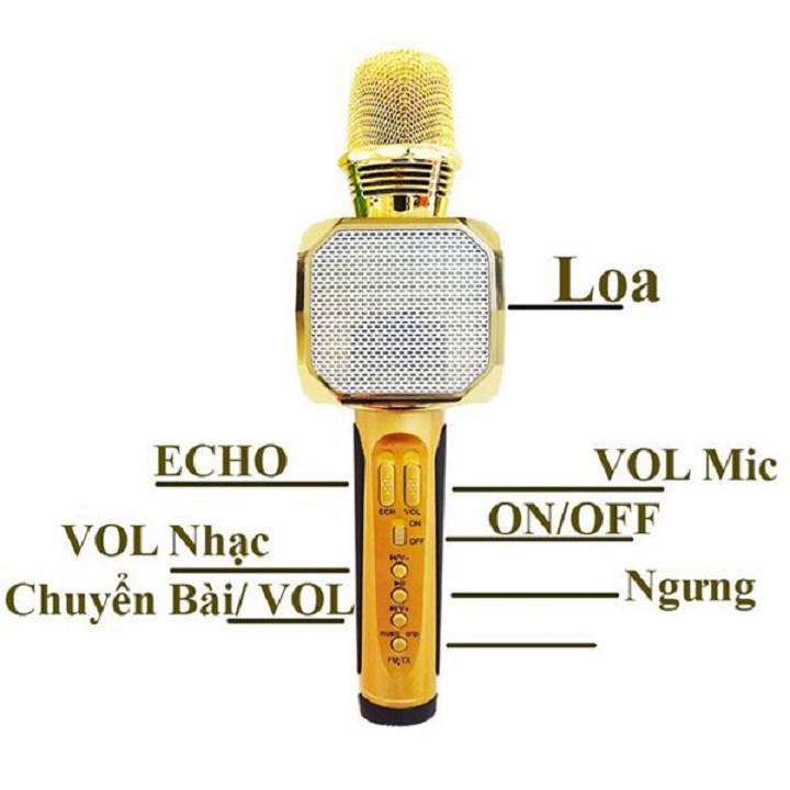 Micro Bluetooth SD10 Tặng Củ Sạc 3 Cổng Sạc USB - Mic Hát Karaoke Kèm Loa Bluetooth Âm Thanh Cực Hay