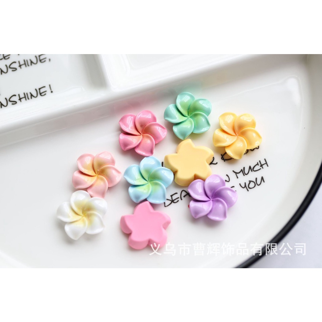 Charm (C354) slime/ Dụng Cụ Charm Trang Trí [Ko Keo &amp; Nút] Hình Hoa Ombre (2.3x2.3cm)
