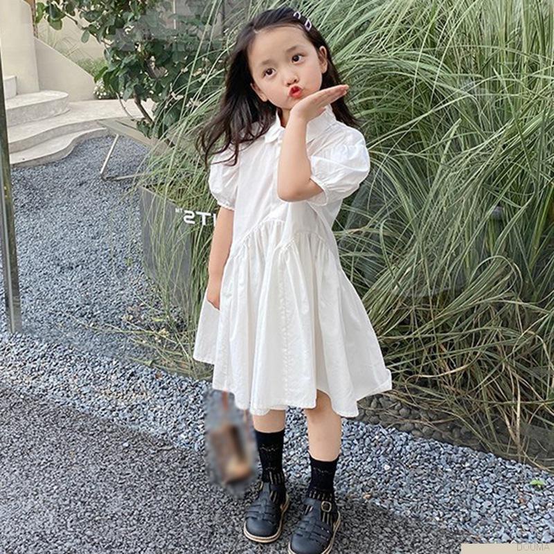 Đầm búp bê tay phồng dáng rộng thời trang mùa hè thanh lịch cho bé gái