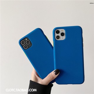 Ốp điện thoại Rxs silicon màu xanh dương có nút cài DIY cho Apple Royal Blueax 711ProM