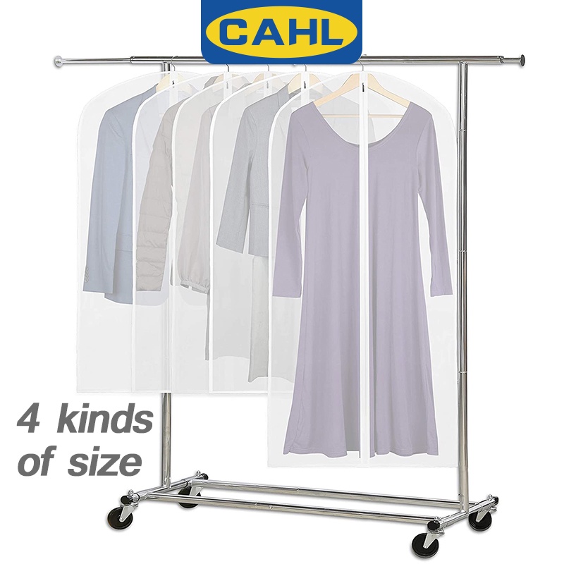 Bộ 6 Túi Khóa Kéo Đựng Quần Áo Màu Trắng Trong Suốt 24'' X40''