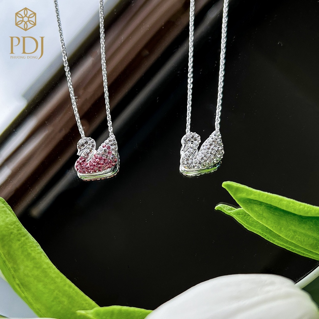 Dây chuyền Nữ mặt thiên nga đính đá sáng lấp lánh siêu hot -Trang sức PDJ Silver - SP000526