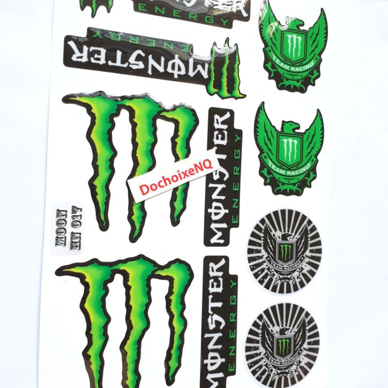 Decal hình dán xe máy MONSTER in nổi cao cấp  HN017