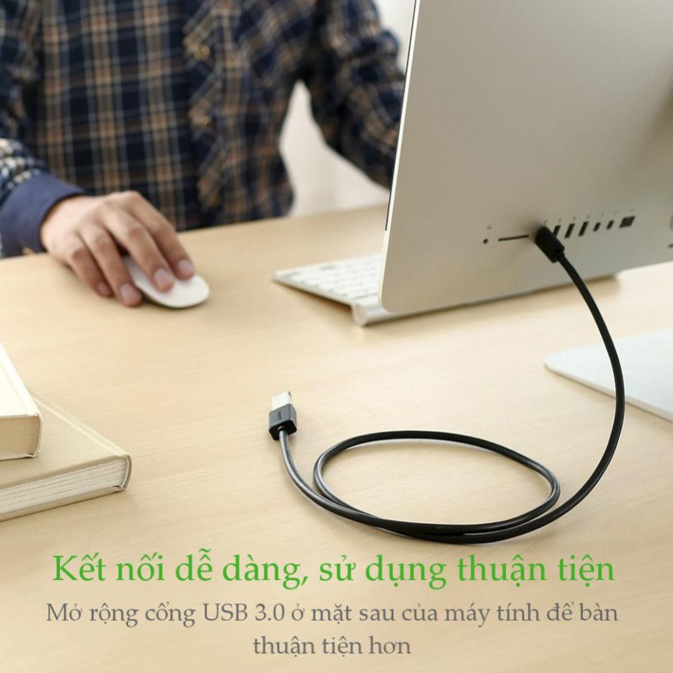 Dây nối dài USB 3.0 mạ vàng, dài từ 1-3m UGREEN US129 (10368, 30126, 10373, 30127) ✔HÀNG CHÍNH HÃNG ✔