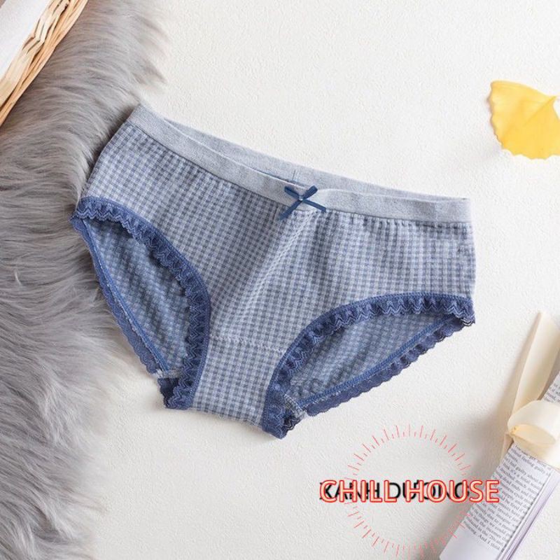 MỚI*ĐƯỢC CHỌN MÀU- Quần lót cotton kẻ nơ 112 kháng khuẩn CHỐNG VIÊM - CHILLHOUSE