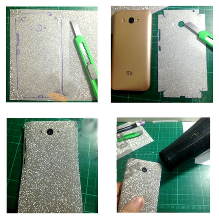 Giấy Decal dán nhũ Kim tuyến Trang trí Ốp lưng