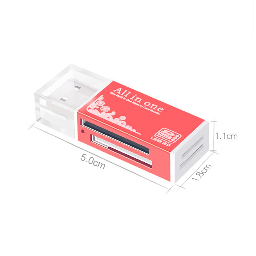 Đầu Đọc Thẻ Nhớ Đa Năng USB 4 trong 1 SD/TF/CF/MS Tiện Lợi Cho Máy Tính