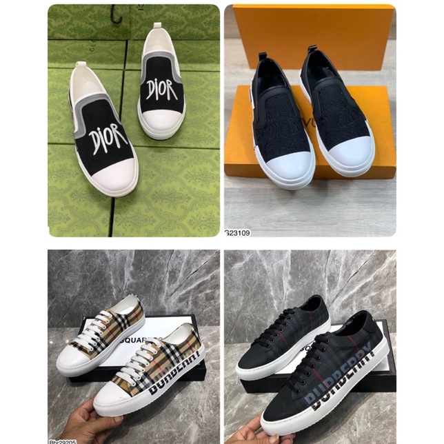 Giày Buộc Dây BBR Nam In Chữ Cực Đẹp - Giày Slipon Di.or Thêu Chữ Cực Xịn