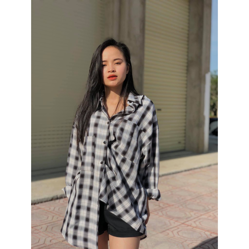 Áo sơm mi nữ caro phom rộng GUMAC đủ màu, thiết kế basic cá tính, AB191 | BigBuy360 - bigbuy360.vn