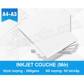 GIẤY IN MÀU COUCHE MỜ A4 IN MỰC NƯỚC ĐỊNH LƯỢNG 260GM( XẤP 50 TỜ)