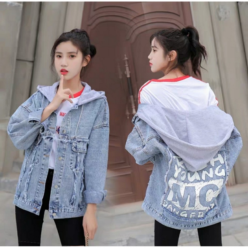 Áo khoác jean nữ có mũ cao cấp Righ MC và Jeans Baby hàng chuẩn shop giá sỉ