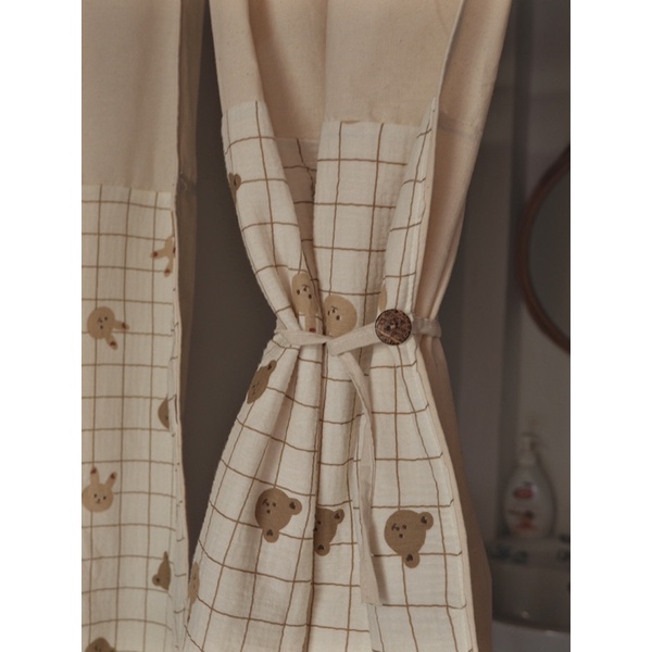 𝑹𝒆̀𝒎 𝑮𝒂̂́𝒖 𝑵𝒂̂𝒖 - Rèm thô mộc + Xô Muslin organic.