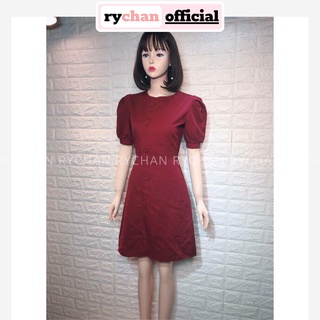 [XẢ KHO] DX337 - Đầm Xòe Nút Bọc Nhiều Màu