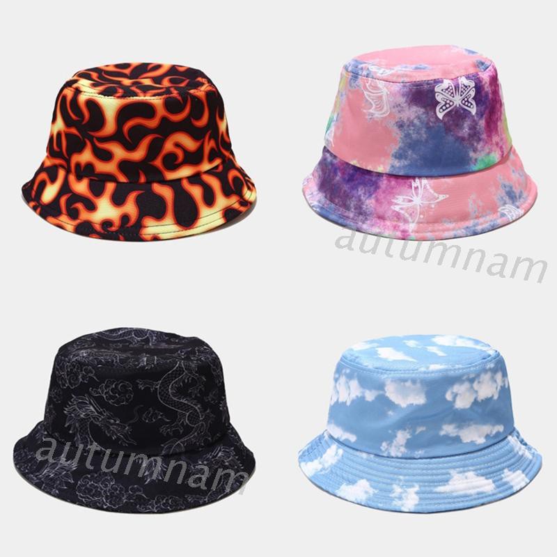 Mũ Bucket Hoạ Tiết Bướm / Lửa Phong Cách Hip-Hop Năng Động