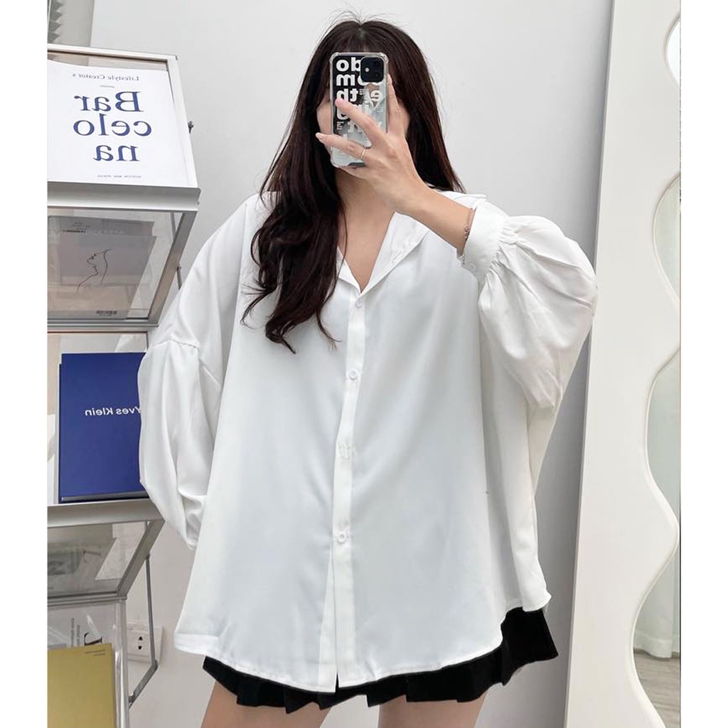 Áo sơ mi Hàn Quốc, Áo sơ mi dáng rộng tay phồng Ulzzang | BigBuy360 - bigbuy360.vn