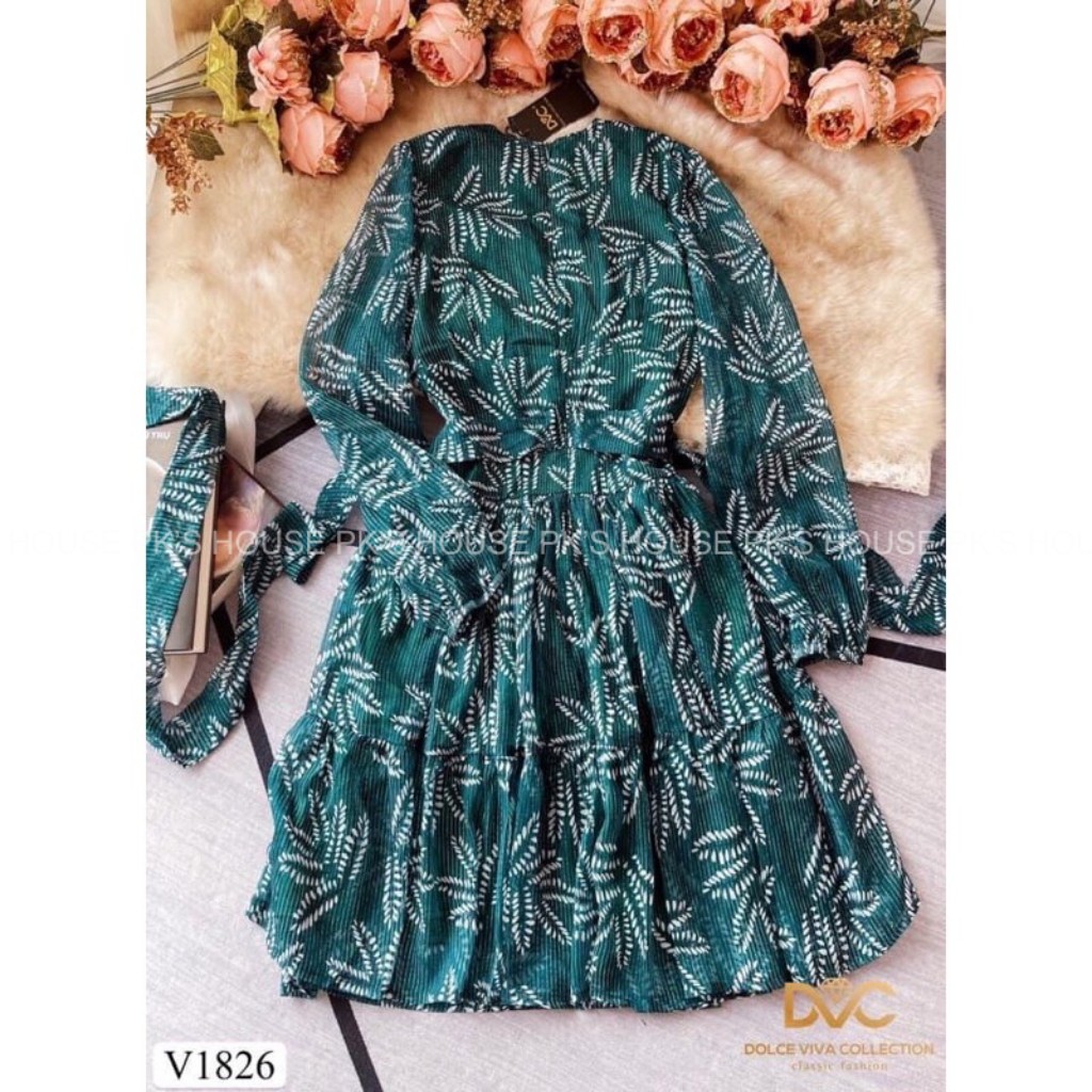 Váy Thiết Kế Dáng Xoè Voan Xanh V1826, Đầm Thiết Kế Chất Liệu Voan Cao Cấp - PK Official | BigBuy360 - bigbuy360.vn