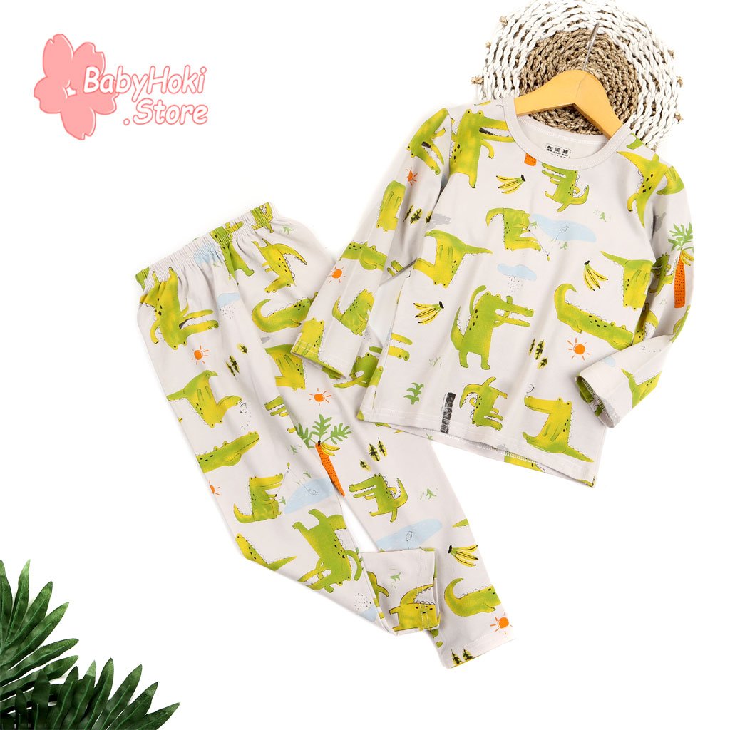 Bộ Đồ Ngủ Pijama In Hình Cá Sấu Đáng Yêu Cho Bé 225519