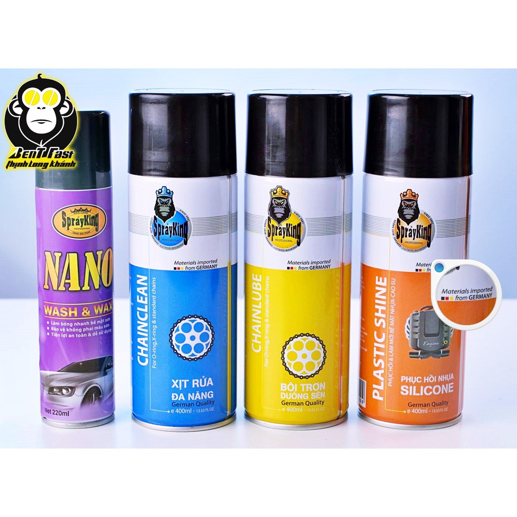 Đánh bóng dàn áo + Tẩy sên + Dưỡng Sên + Phục hồi nhựa nhám thương hiệu SPRAYKING chính hãng