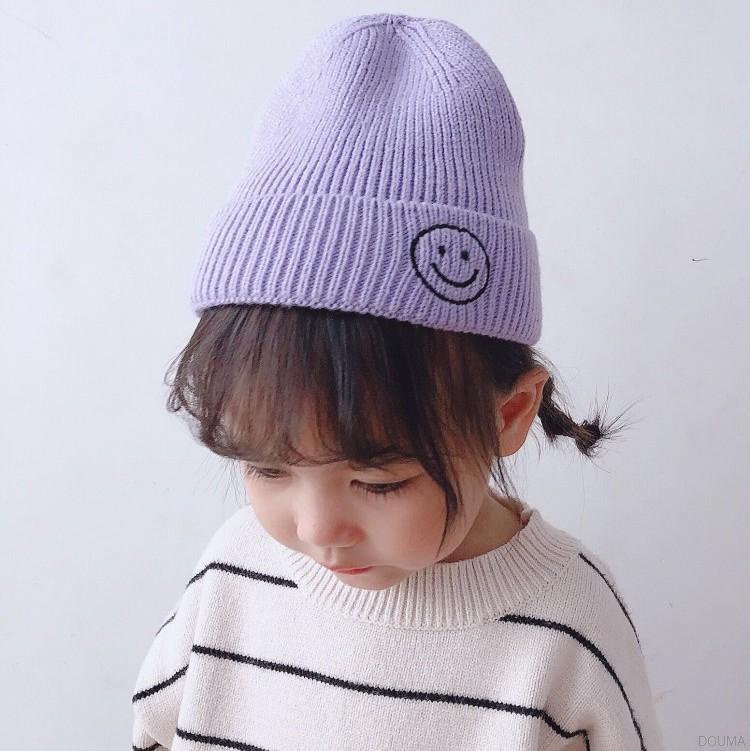 Mũ trùm đầu len dệt kim họa tiết hoạt hình phong cách Hàn Quốc thời trang dành cho trẻ em