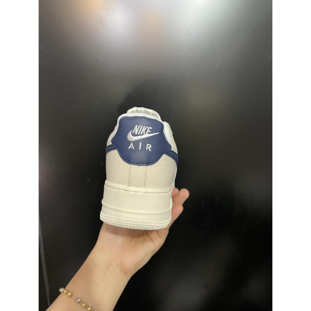 Giày AF1 B.eige deep blue vải G.a.i D.ầ.u phiên bản cao cấp. AF1 kem vạch xanh than. | BigBuy360 - bigbuy360.vn