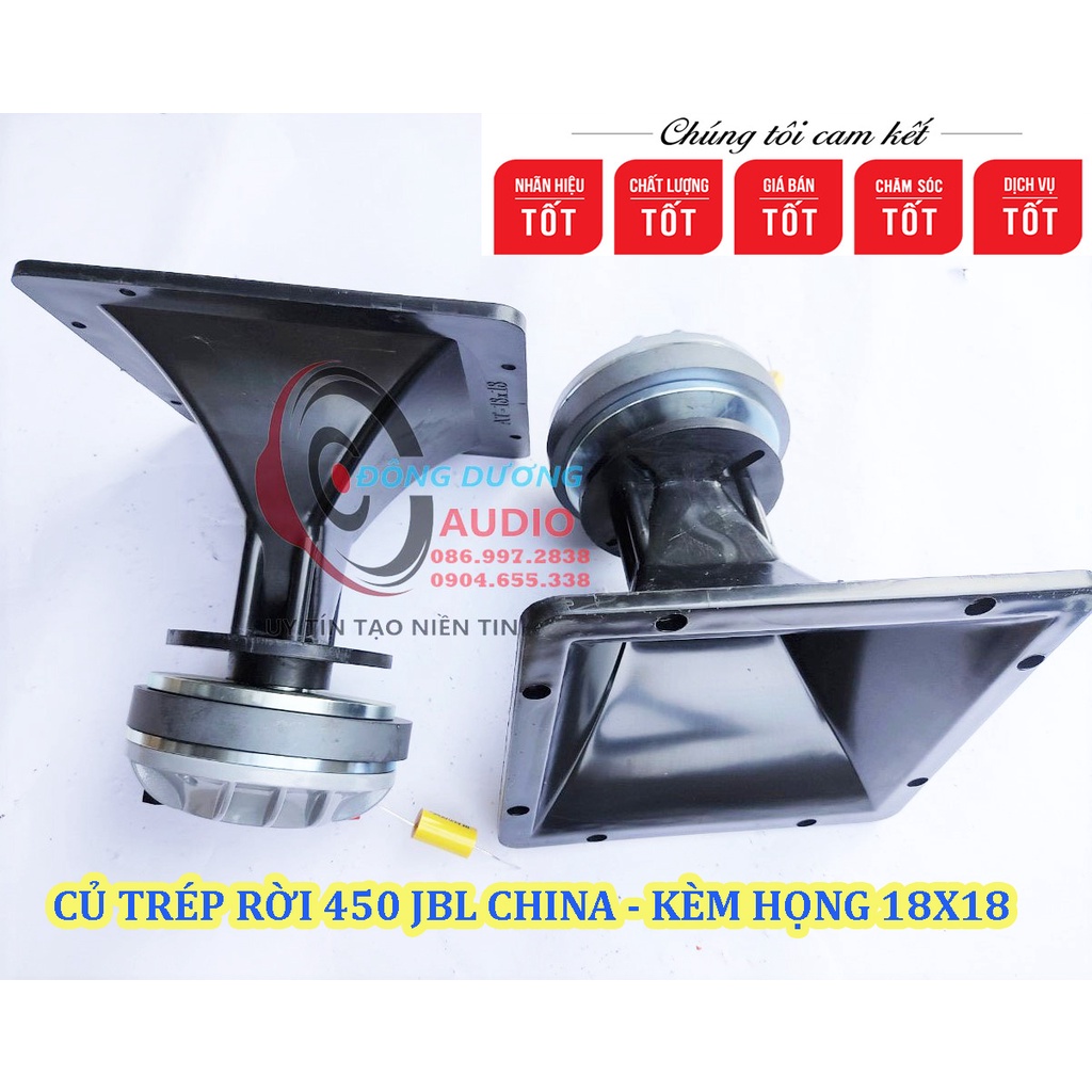 BỘ 2 CỦ TRÉP 450 JBL CHINA TỪ 120 COIL 44,4 KÈM 2 HỌNG 18X18 VÀ 2 TỤ 2,2MF